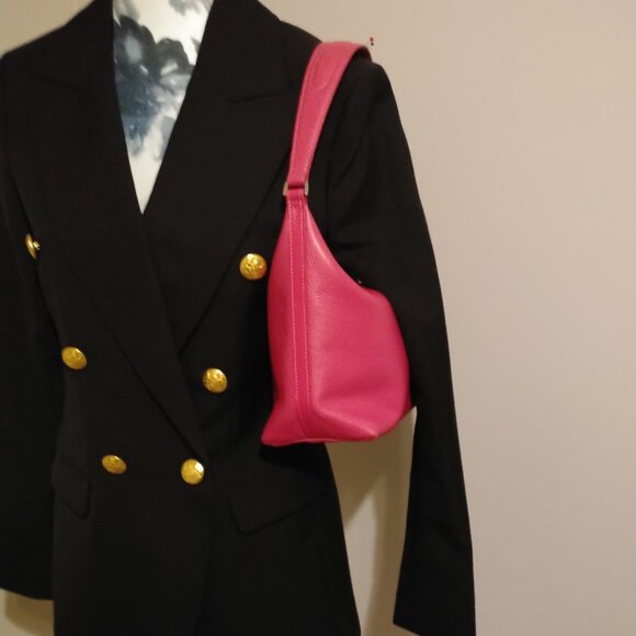 Longchamp Hobo Bag in Pink Pebbled Leather, EUC - Picture 7 of 13